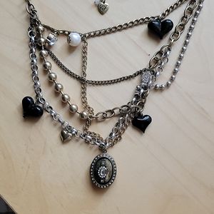Betsy Johnson layered locket necklace